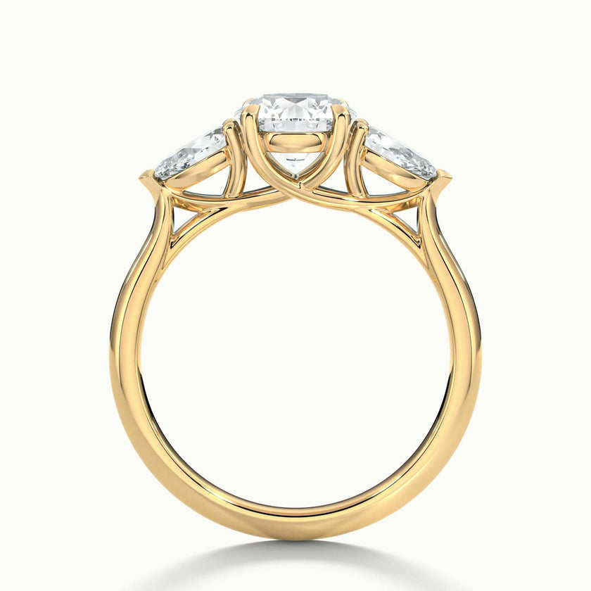Veyrra Round Pear Side Stone Engagement Ring