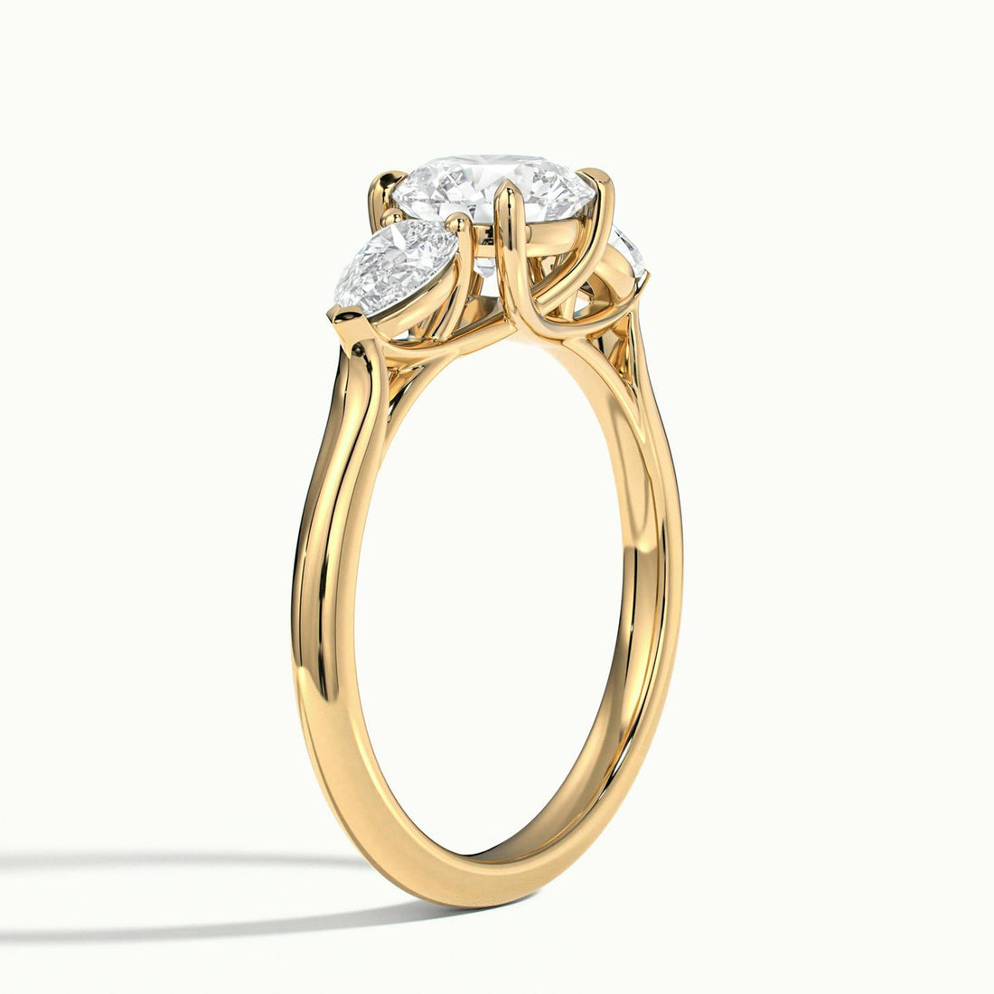Veyrra Round Pear Side Stone Engagement Ring