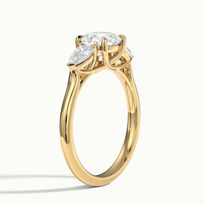 Veyrra Round Pear Side Stone Engagement Ring