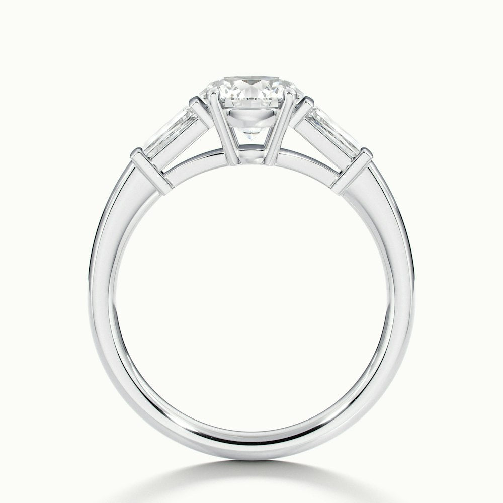 Estoria Round & Baguette Three Stone Diamond Engagement  Ring