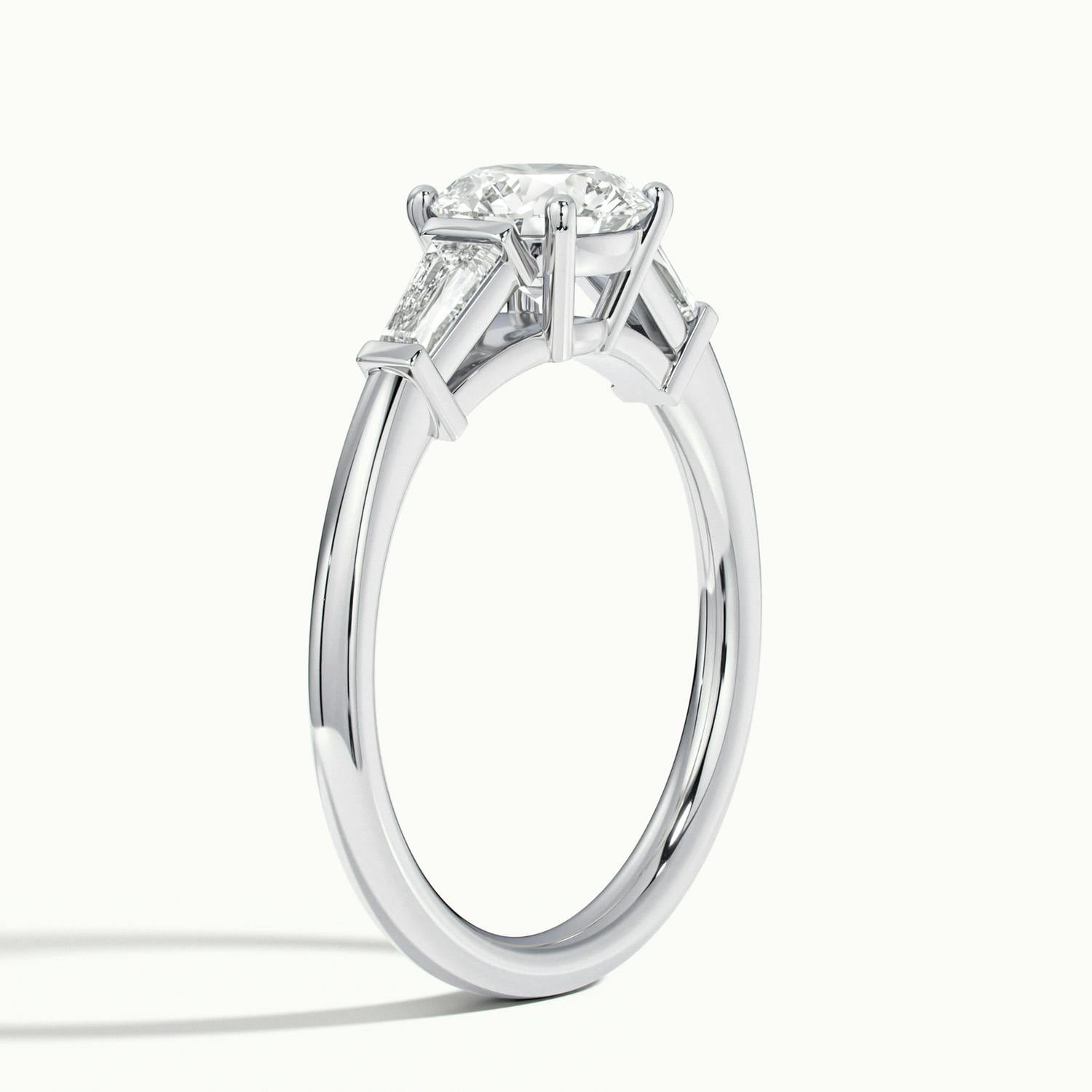 Estoria Round & Baguette Three Stone Diamond Engagement  Ring