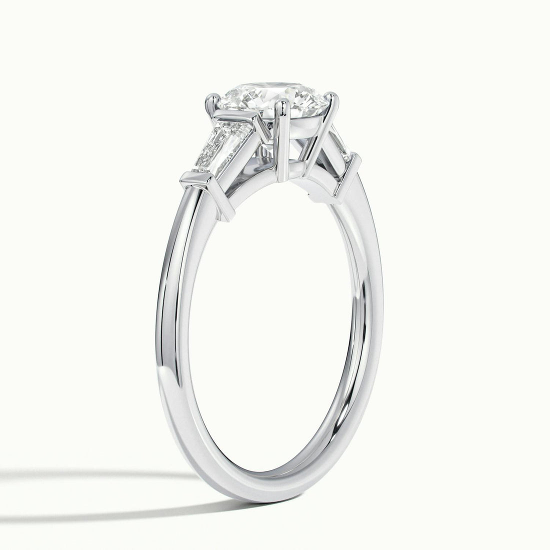 Estoria Round & Baguette Three Stone Diamond Engagement  Ring