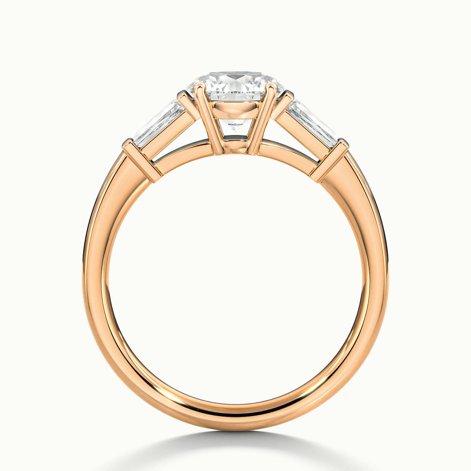 Estoria Round & Baguette Three Stone Diamond Engagement  Ring