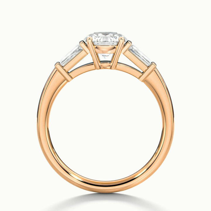 Estoria Round & Baguette Three Stone Diamond Engagement  Ring