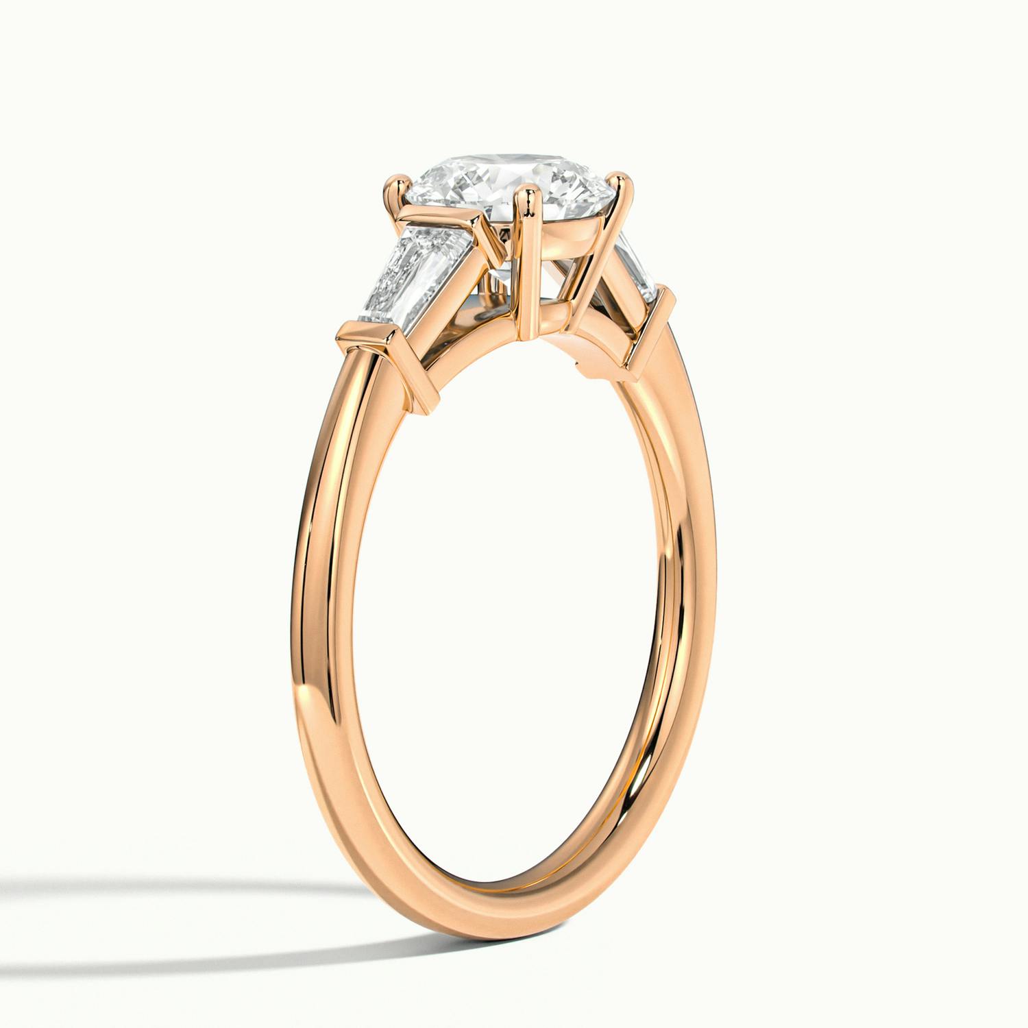 Estoria Round & Baguette Three Stone Diamond Engagement  Ring