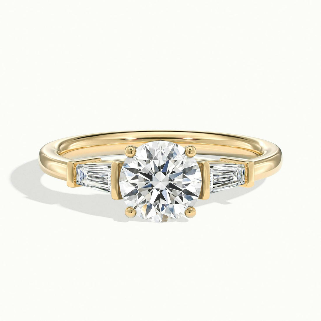 Estoria Round & Baguette Three Stone Diamond Engagement  Ring