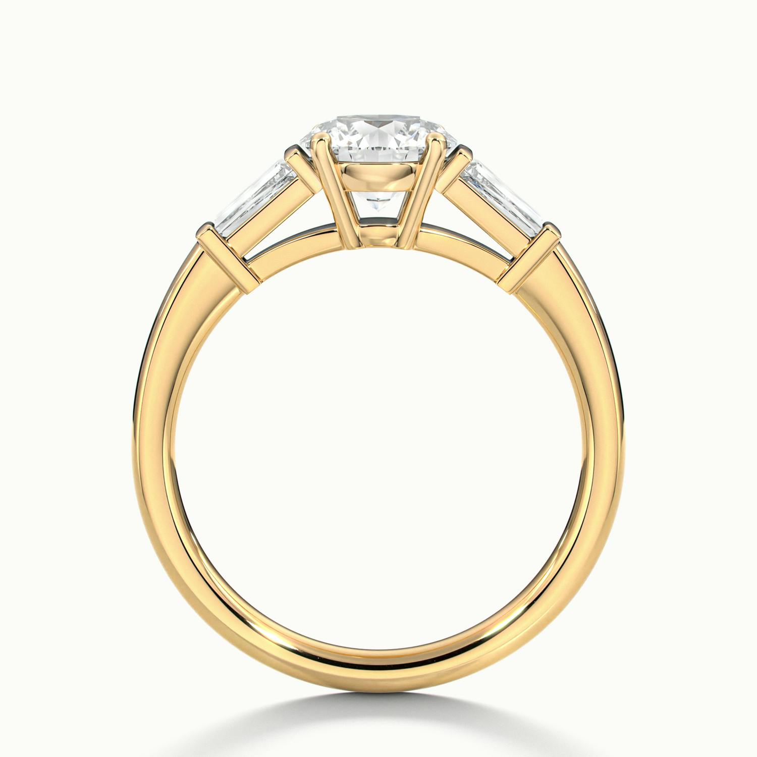 Estoria Round & Baguette Three Stone Diamond Engagement  Ring