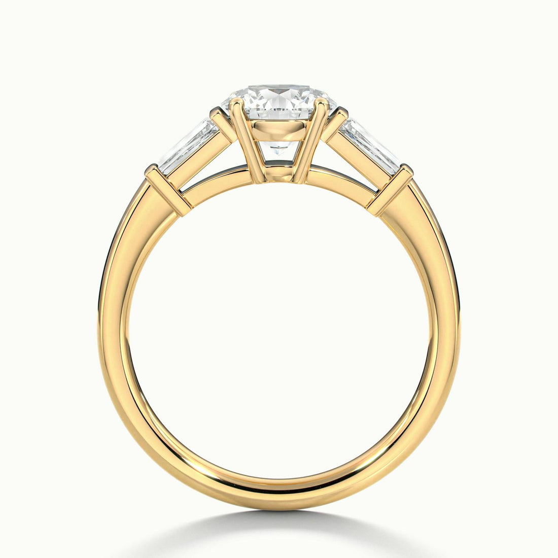 Estoria Round & Baguette Three Stone Diamond Engagement  Ring