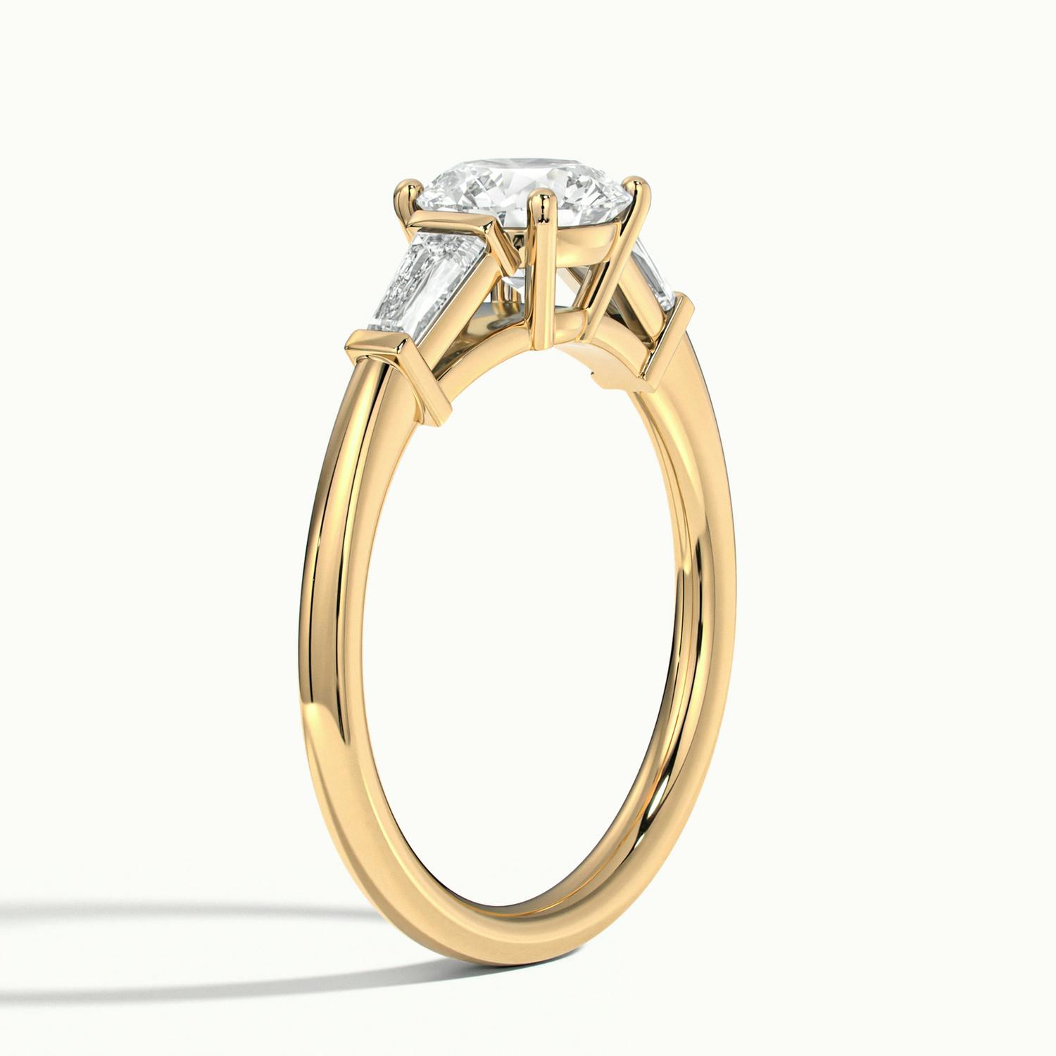 Estoria Round & Baguette Three Stone Diamond Engagement  Ring