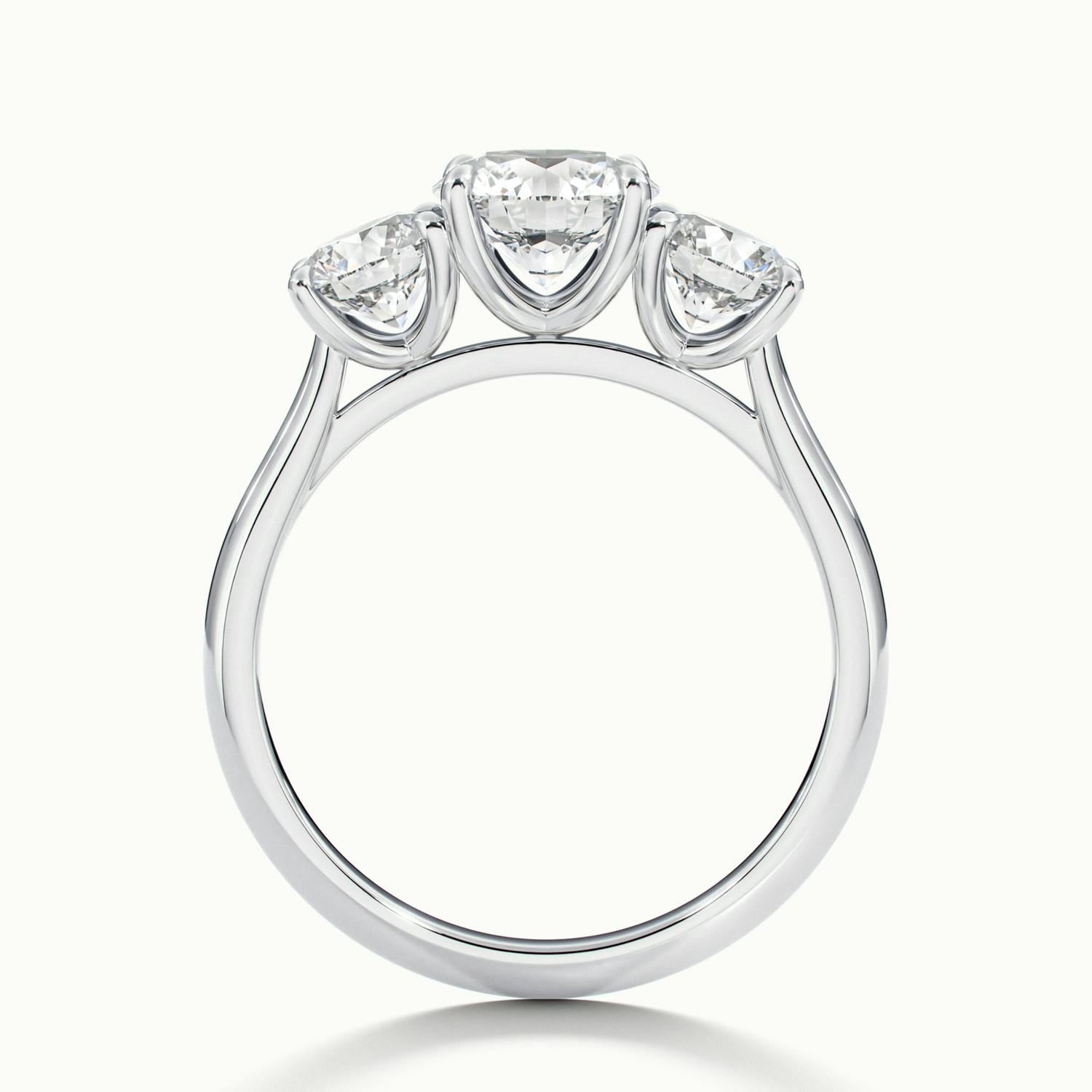 Valerique Round Three Stone Diamond Engagement Ring