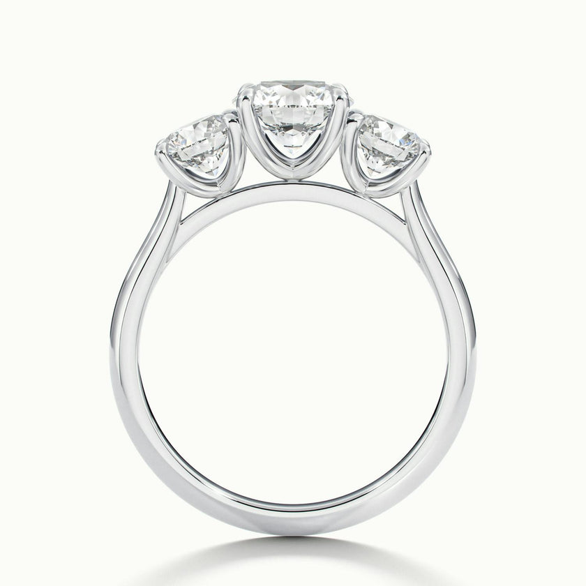 Valerique Round Three Stone Diamond Engagement Ring