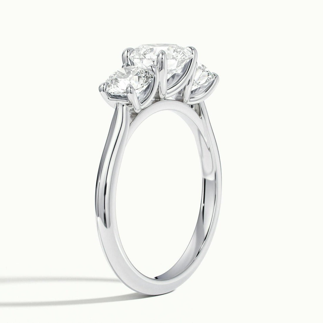 Valerique Round Three Stone Diamond Engagement Ring