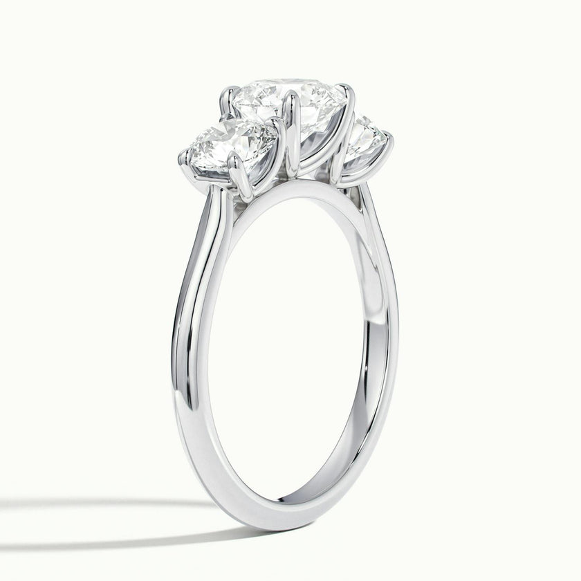 Valerique Round Three Stone Diamond Engagement Ring