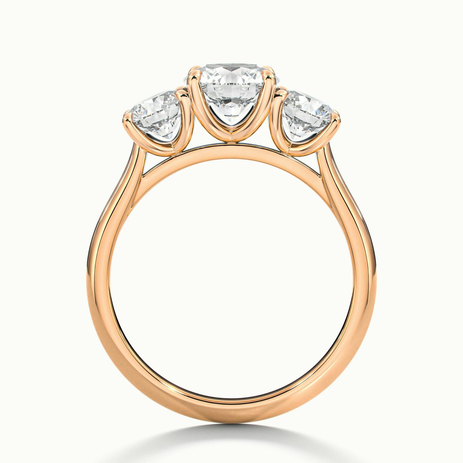Valerique Round Three Stone Diamond Engagement Ring