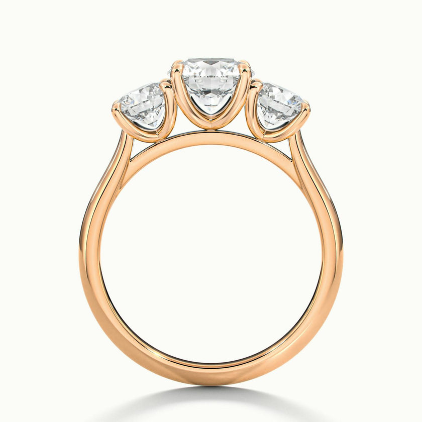 Valerique Round Three Stone Diamond Engagement Ring