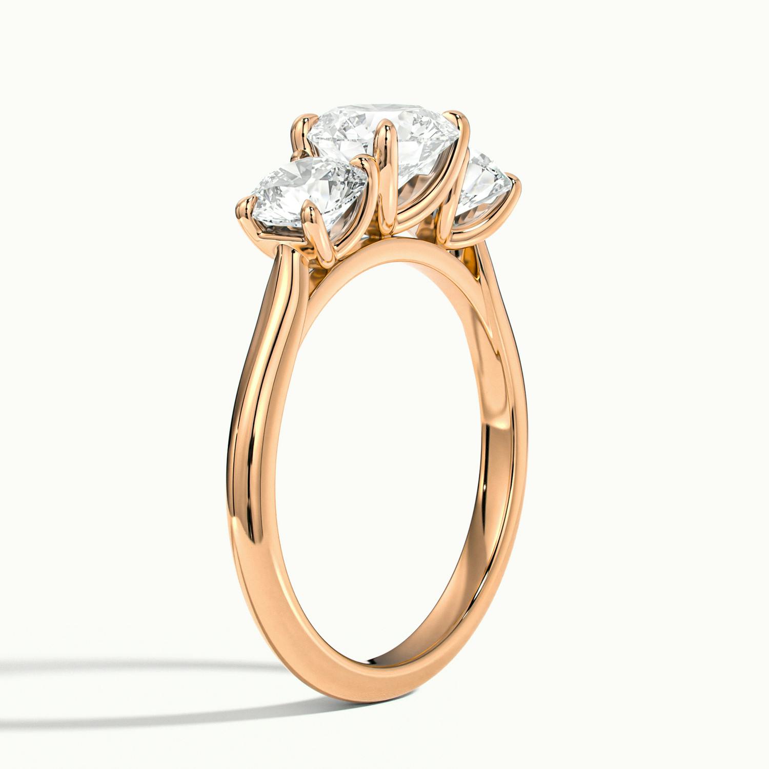 Valerique Round Three Stone Diamond Engagement Ring