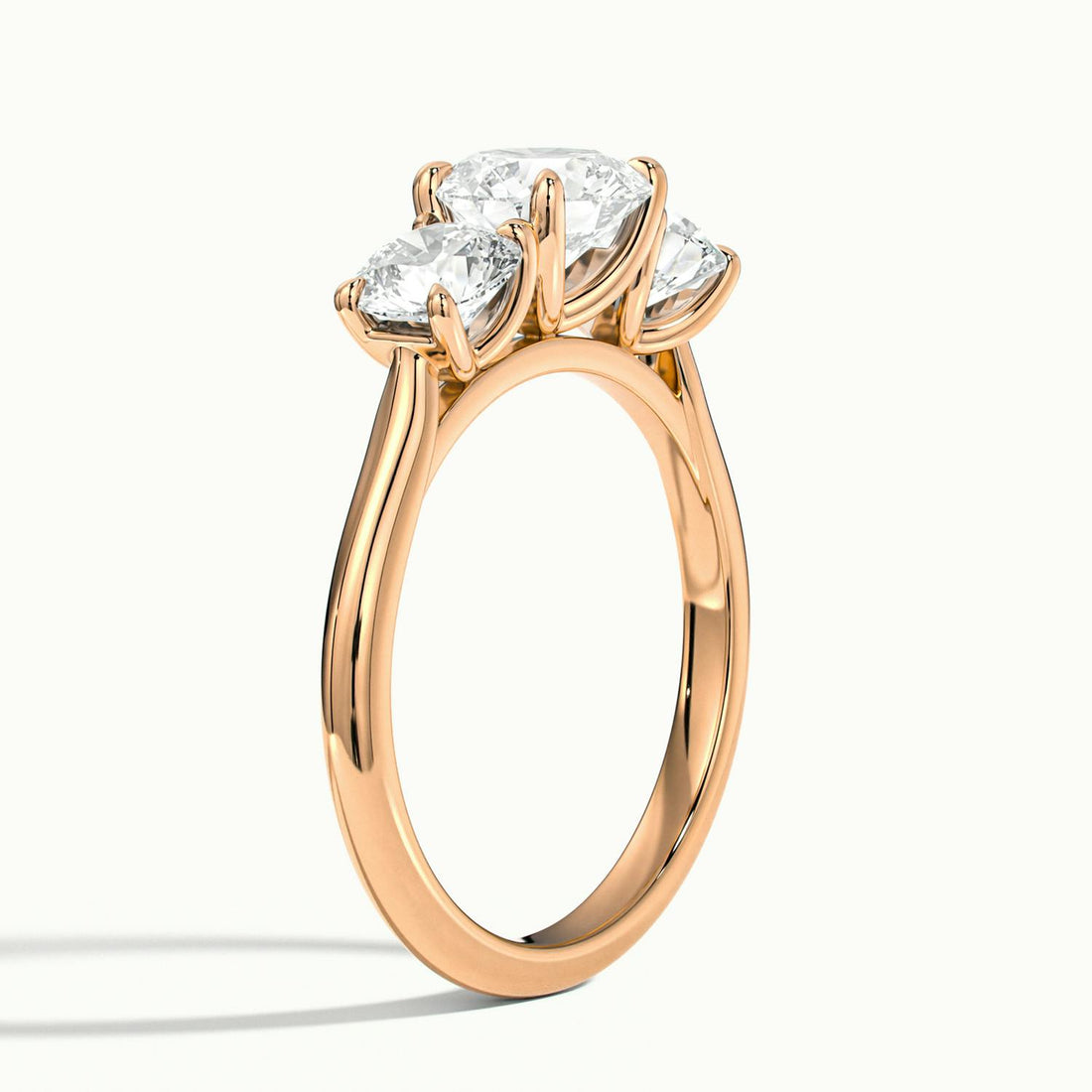 Valerique Round Three Stone Diamond Engagement Ring
