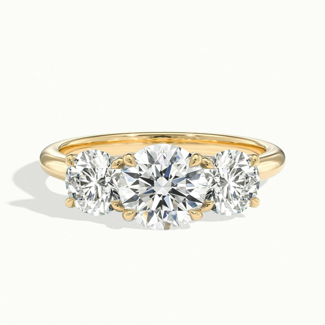 Valerique Round Three Stone Diamond Engagement Ring