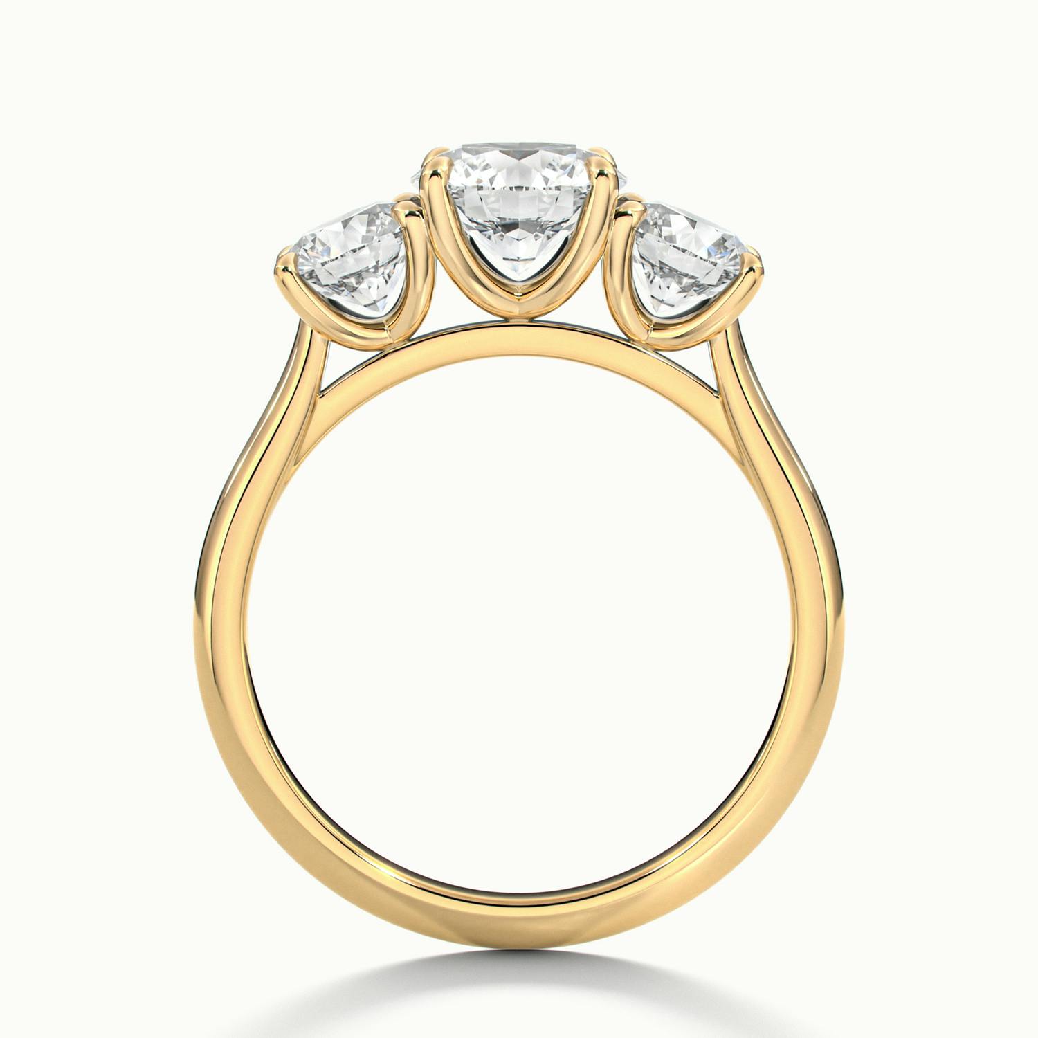 Valerique Round Three Stone Diamond Engagement Ring