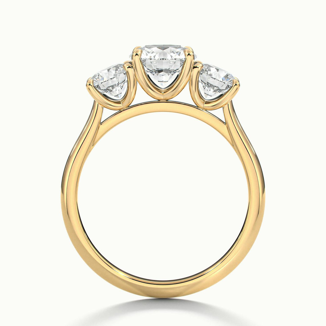 Valerique Round Three Stone Diamond Engagement Ring