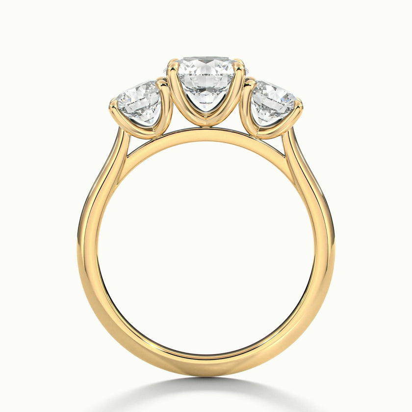 Valerique Round Three Stone Diamond Engagement Ring