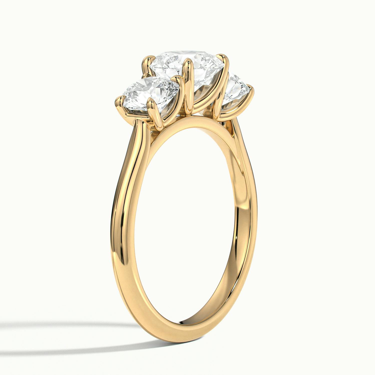 Valerique Round Three Stone Diamond Engagement Ring