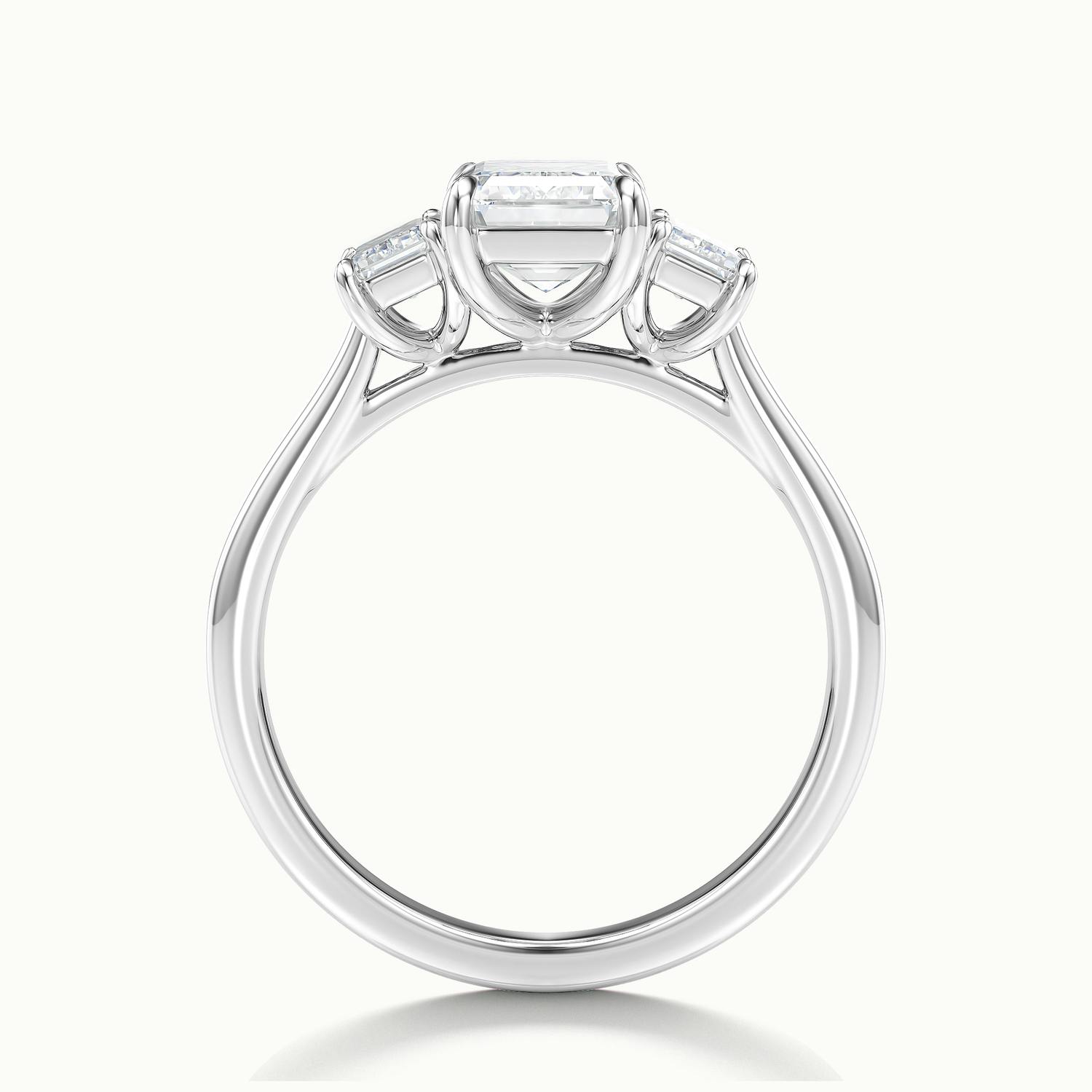 Venetia Emerald Three Stone Diamond Engagement Ring