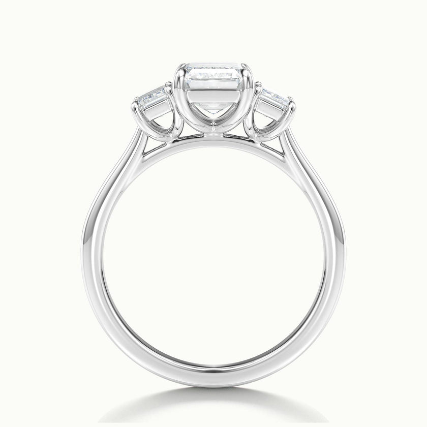 Venetia Emerald Three Stone Diamond Engagement Ring