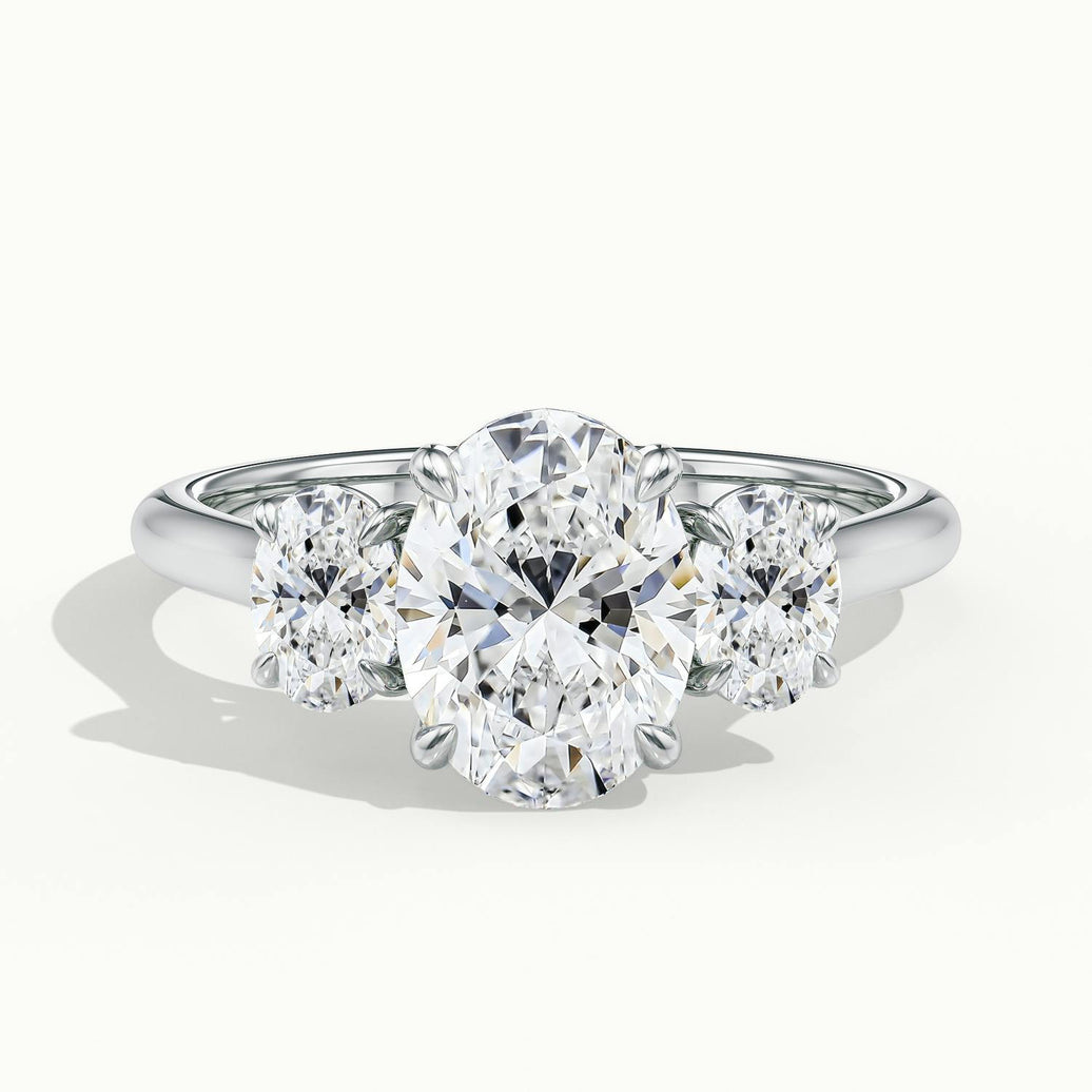 Venetia Oval Three Stone Diamond Engagement Ring