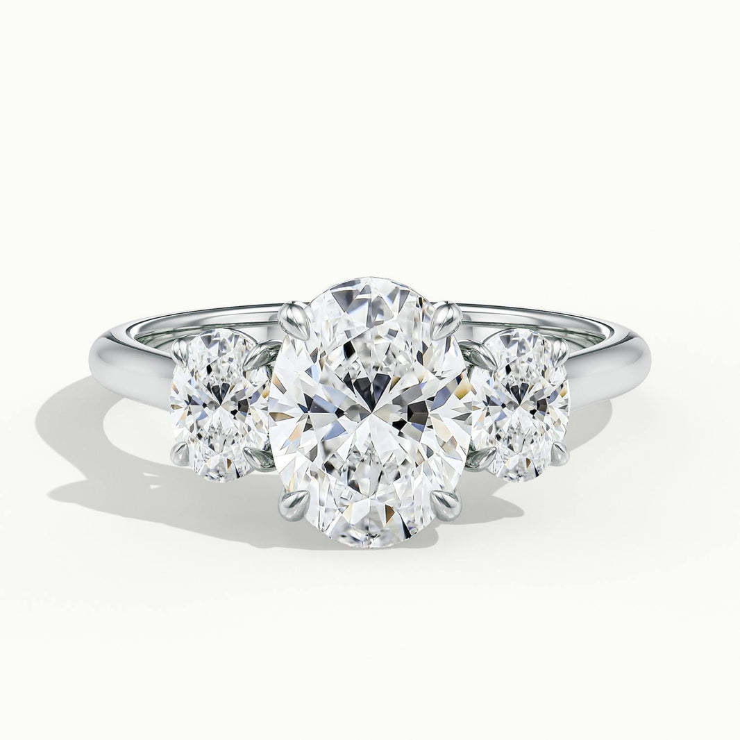 Venetia Oval Three Stone Diamond Engagement Ring