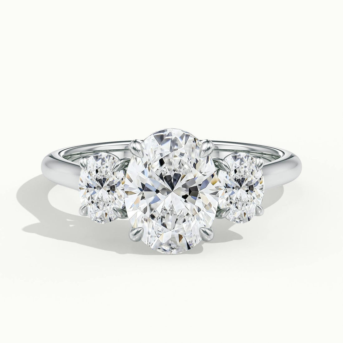 Venetia Oval Three Stone Diamond Engagement Ring