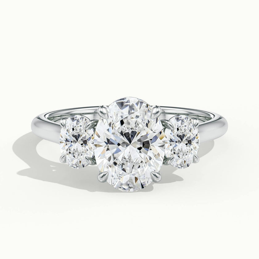 Venetia Oval Three Stone Diamond Engagement Ring