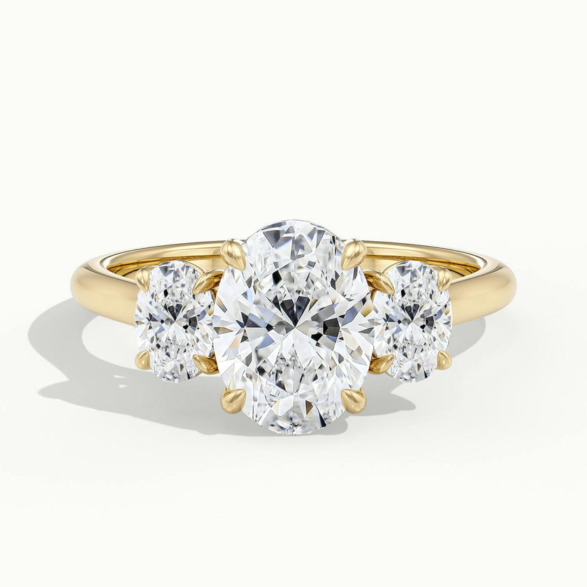 Venetia Oval Three Stone Diamond Engagement Ring