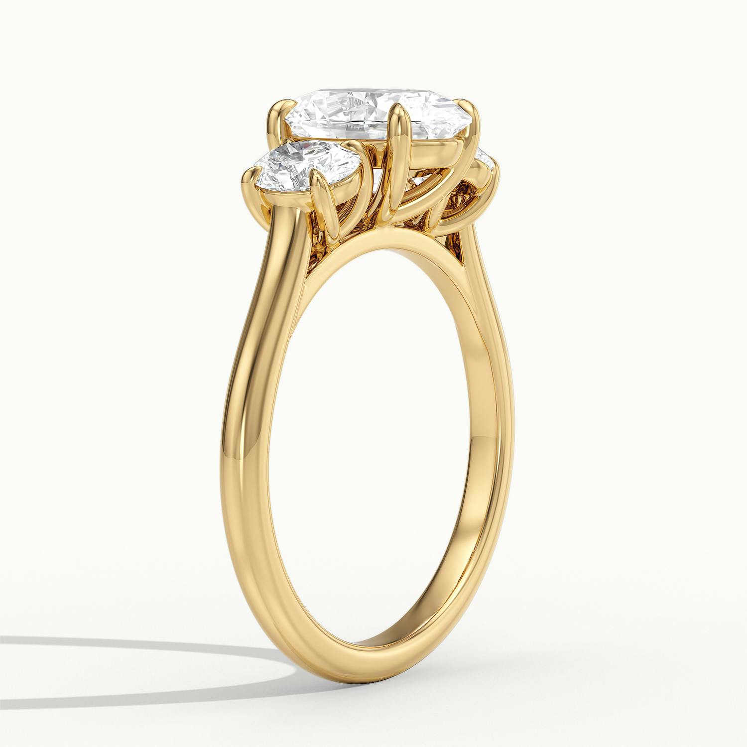 Venetia Oval Three Stone Diamond Engagement Ring