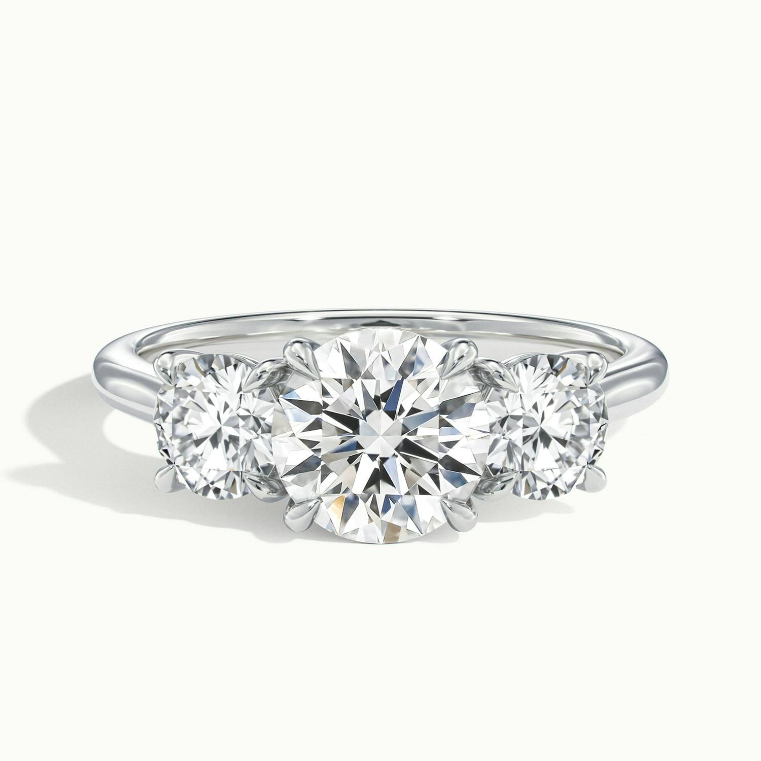 Venetia Round Three Stone Diamond Engagement Ring