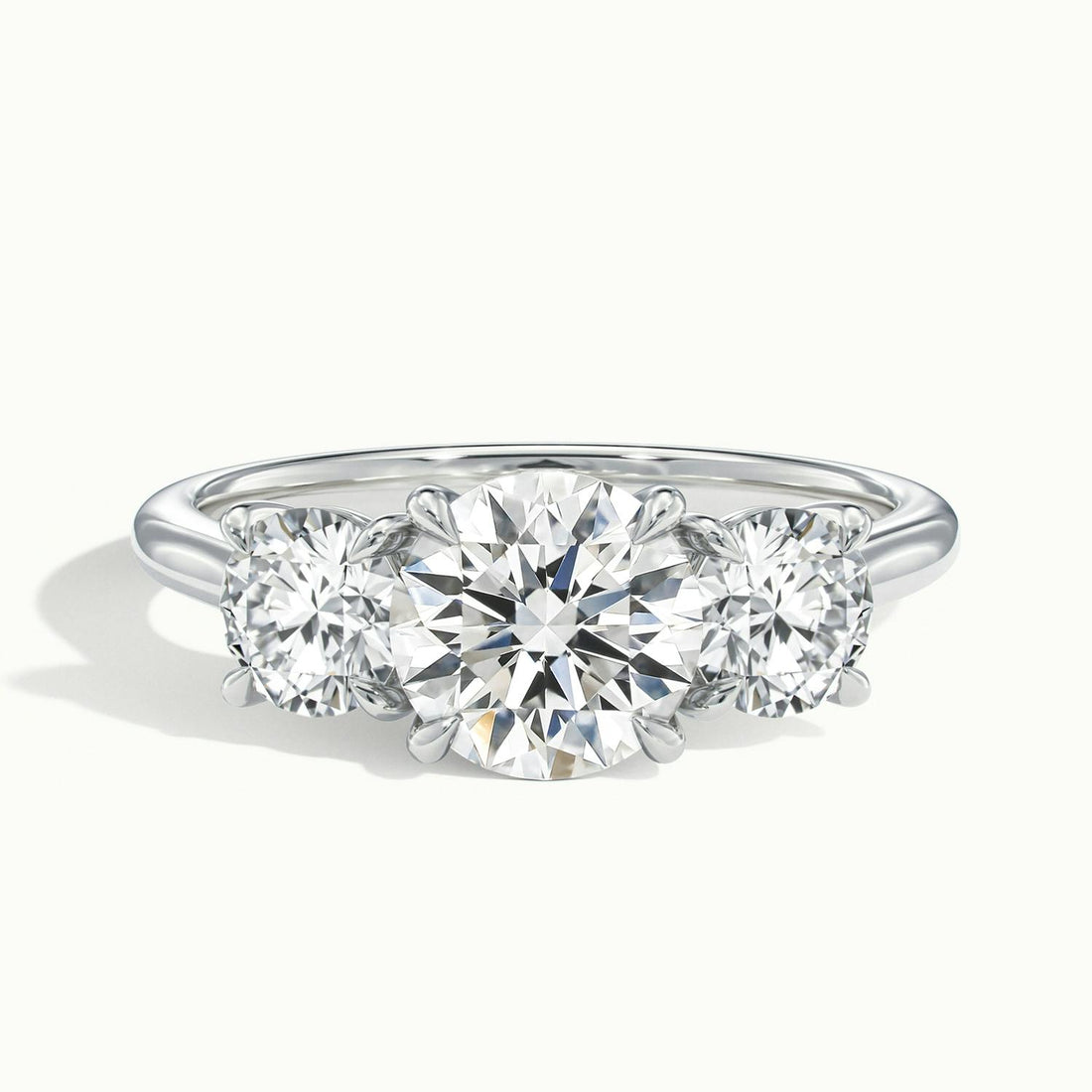 Venetia Round Three Stone Diamond Engagement Ring