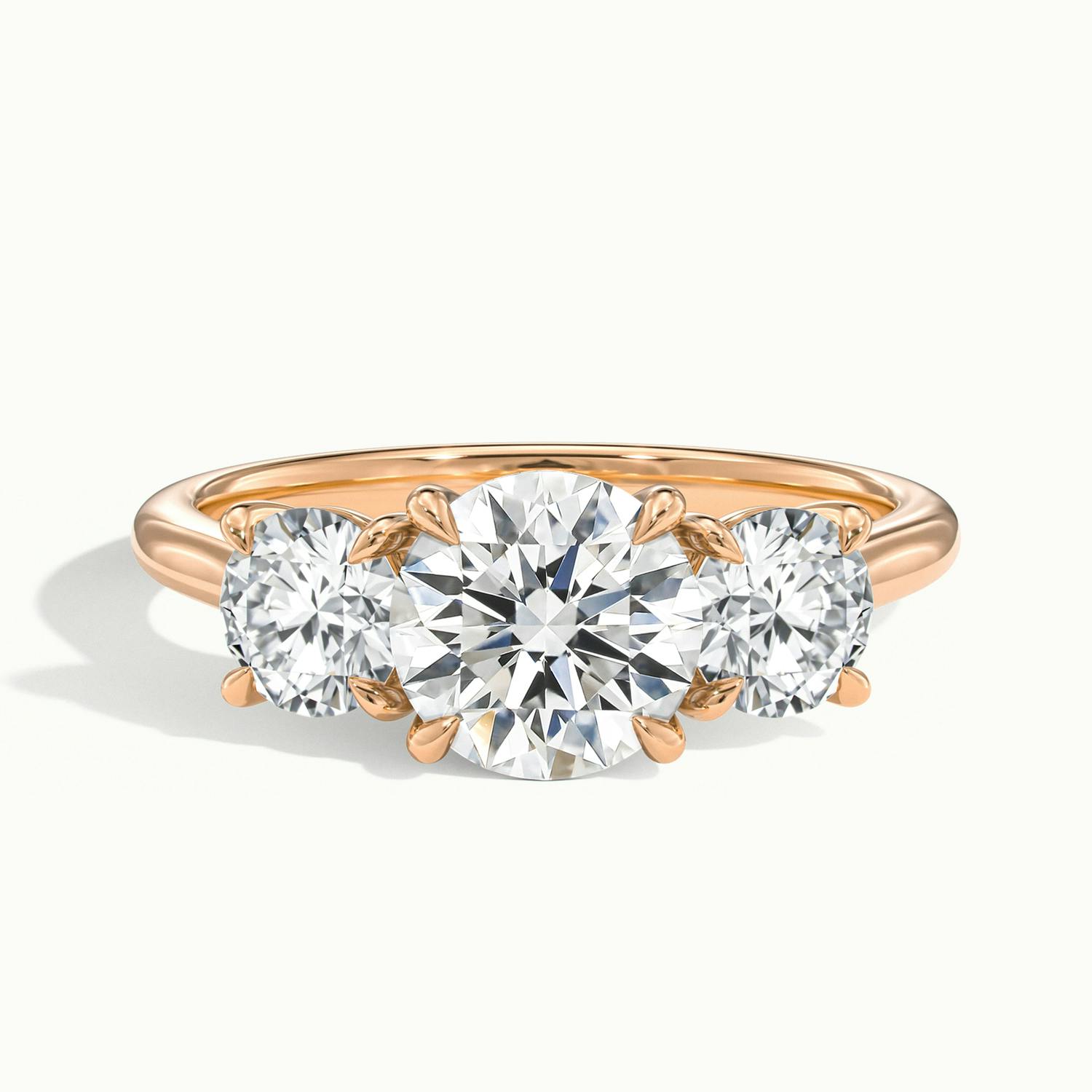 Venetia Round Three Stone Diamond Engagement Ring