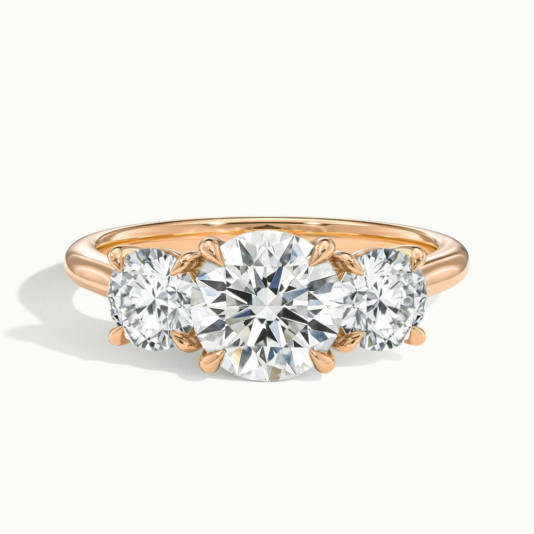 Venetia Round Three Stone Diamond Engagement Ring