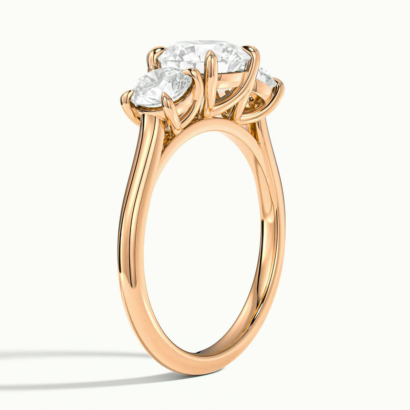 Venetia Round Three Stone Diamond Engagement Ring