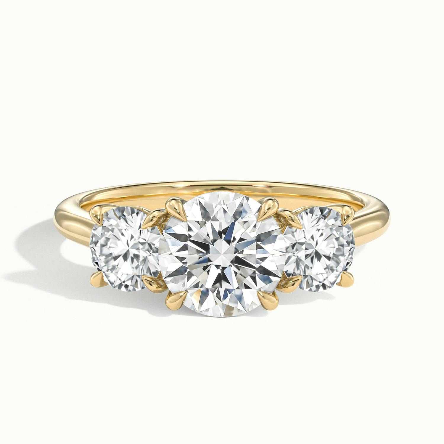 Venetia Round Three Stone Diamond Engagement Ring