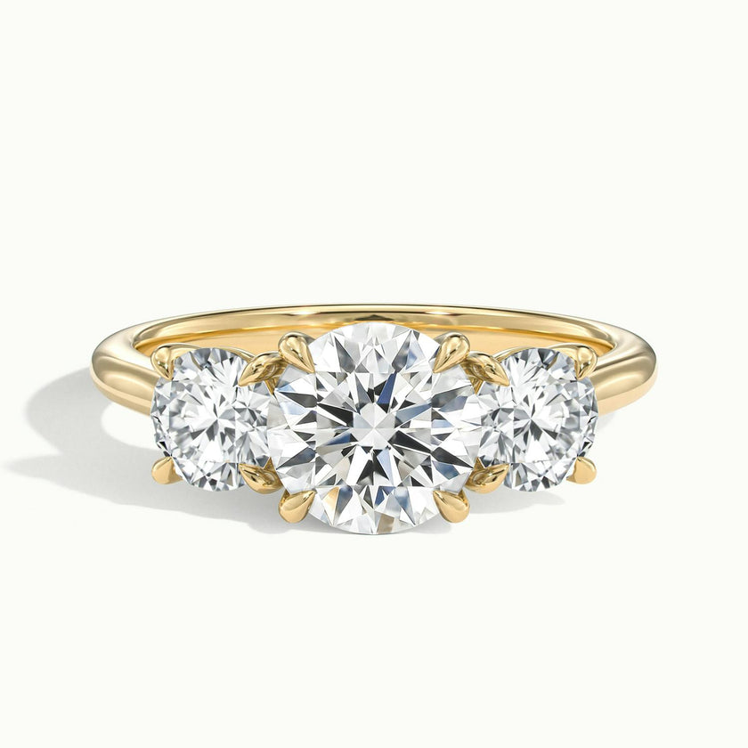 Venetia Round Three Stone Diamond Engagement Ring