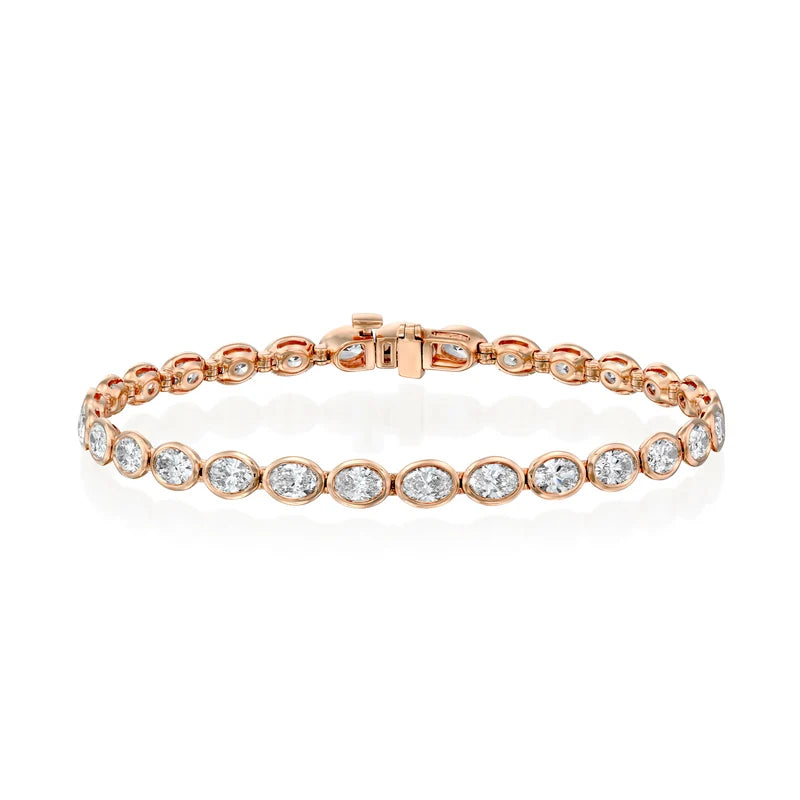 Oval Cut Diamond Bezel-Set Tennis Bracelet