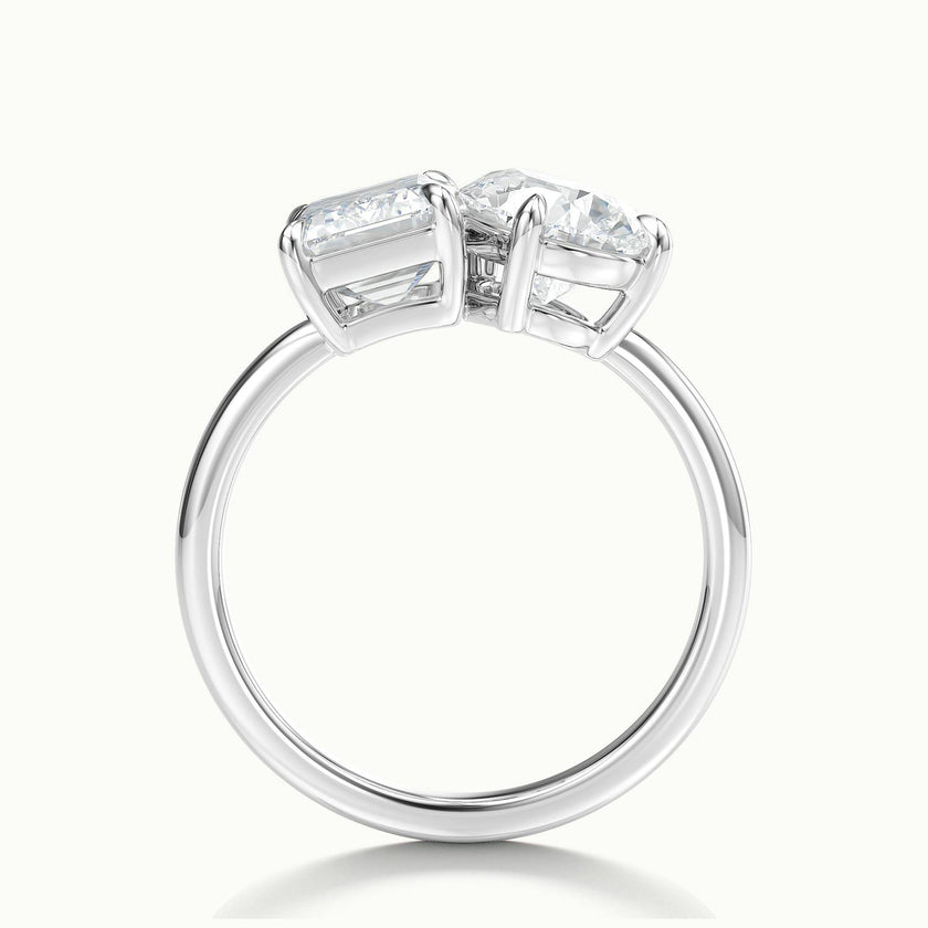 Monaco Emerald & Pear Toi et Moi Engagement Ring