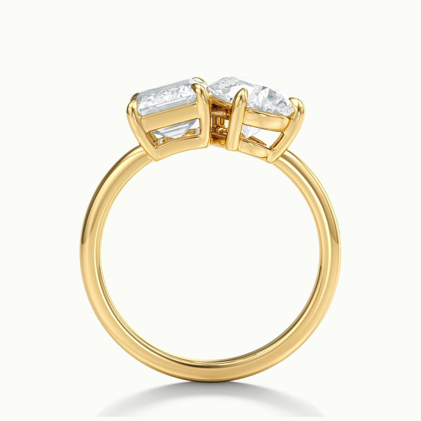 Monaco Emerald & Pear Toi et Moi Engagement Ring