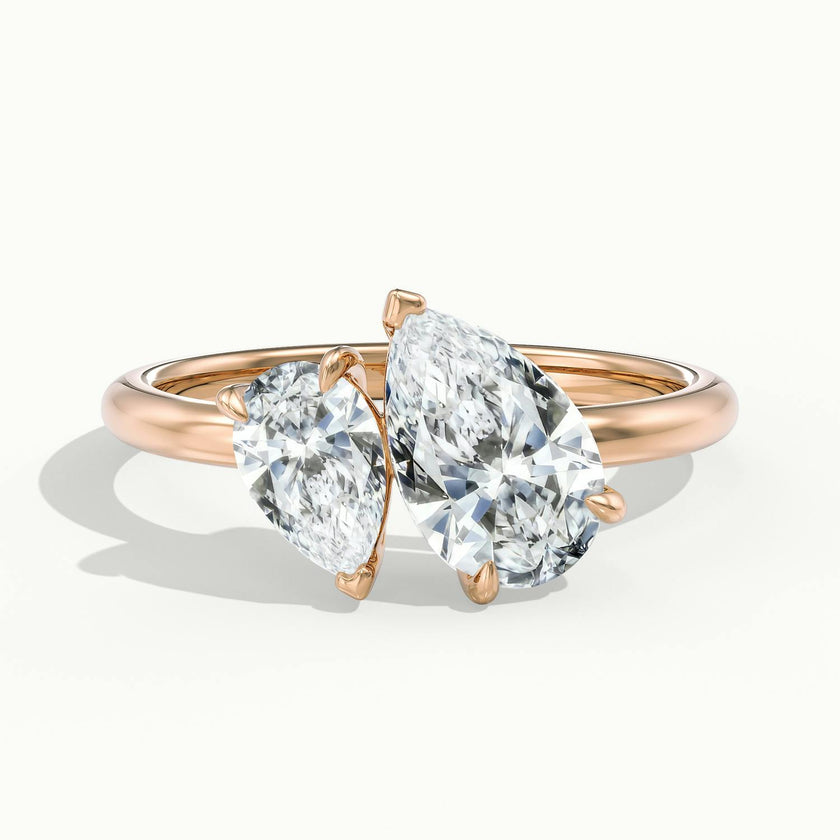 Monaco Pear & Pear Toi et Moi Engagement Ring