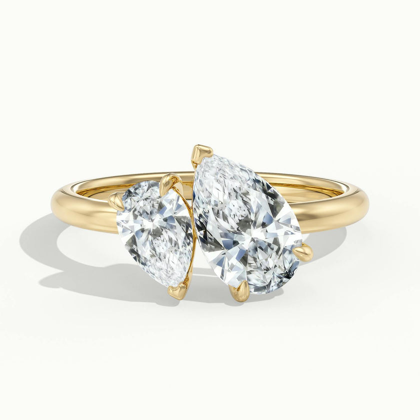 Monaco Pear & Pear Toi et Moi Engagement Ring