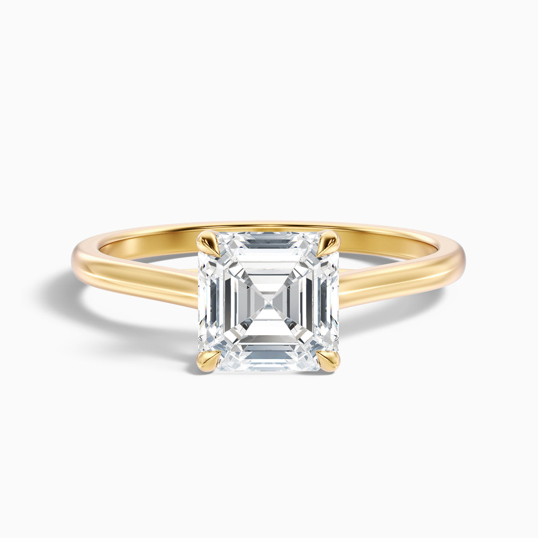 Jessica Asscher Cut Solitaire Lab Grown Diamond Ring
