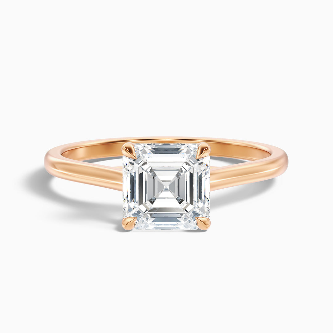 Jessica Asscher Cut Solitaire Lab Grown Diamond Ring