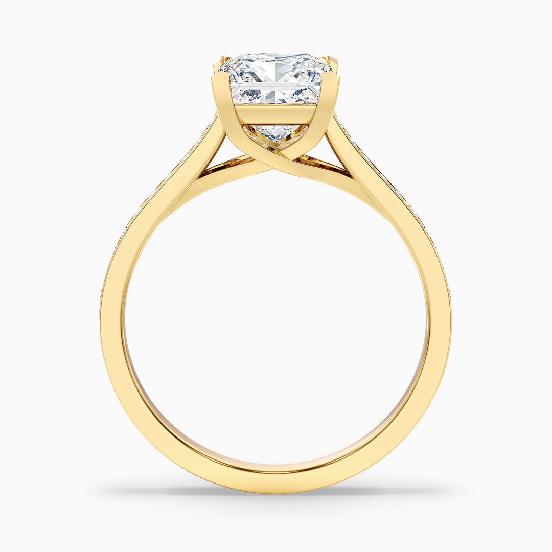 Maya Princess Cut Side Stone Pave Lab Grown Diamond Ring