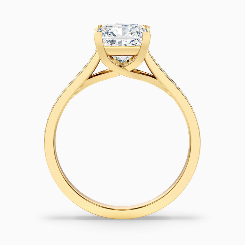 Maya Princess Cut Side Stone Pave Lab Grown Diamond Ring